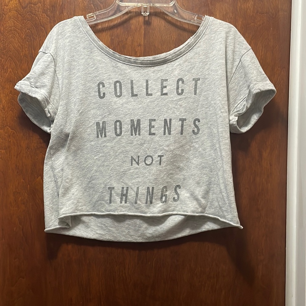 Oversized crop top, size: XS, brand: Abercrombie & Fitch, color: grey